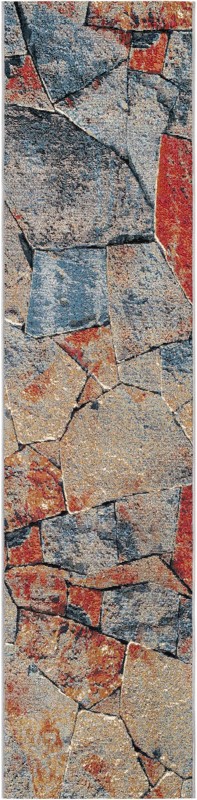 2' x 8' Cobblestone · Geometric Outdoor Rug, multi