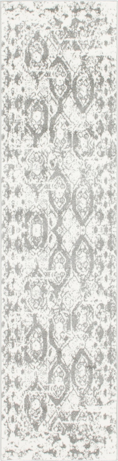 2' 7 x 10' Marfa · Distressed medallion rug, gray and ivory