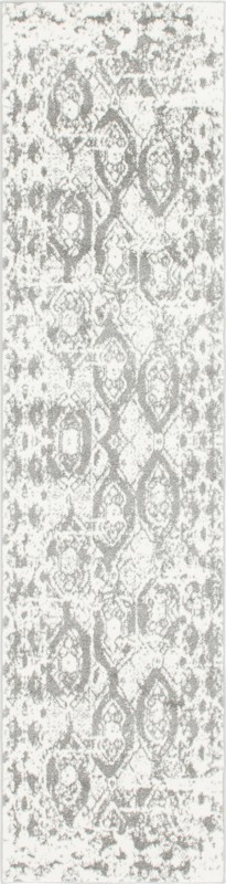 Marfa · Distressed medallion rug, gray and ivory