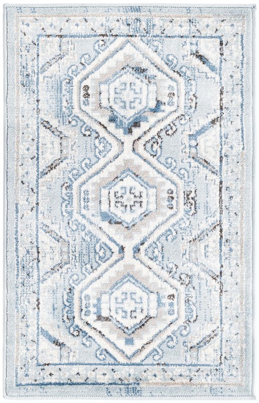 2' x 3' Harmon · Border rug, aqua blue