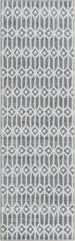 3' x 10' Vincent · Diamond rug, grey