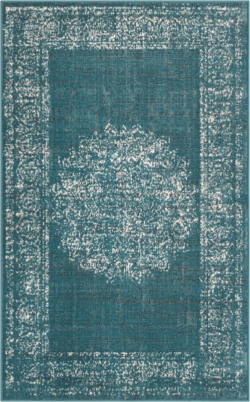 3' 3 x 5' 3 Leighton · Border rug, blue