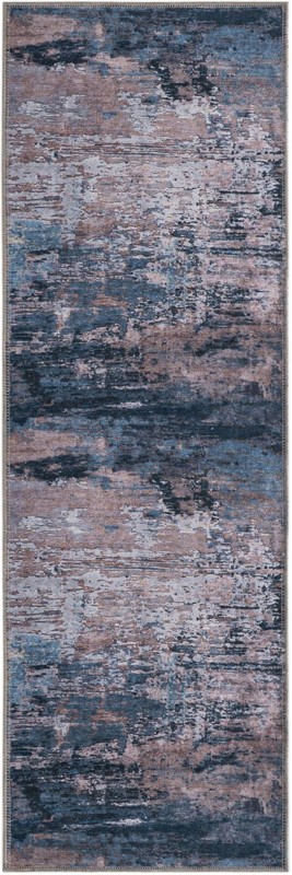 2' x 6' Hyde · Abstract rug, navy and beige