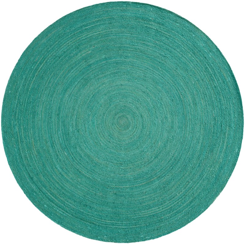 8' x 8' Marlin · Solid Braided Jute Rug, turquoise