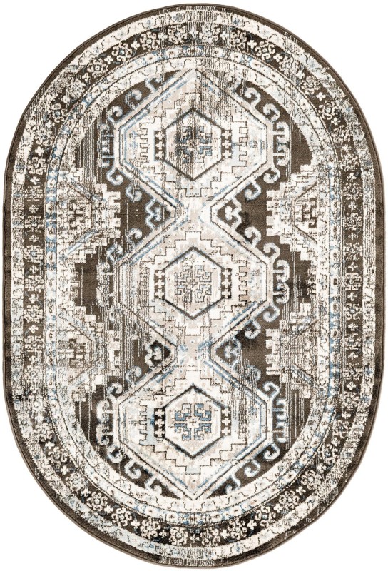 4' x 6' Harmon · Border rug, gray