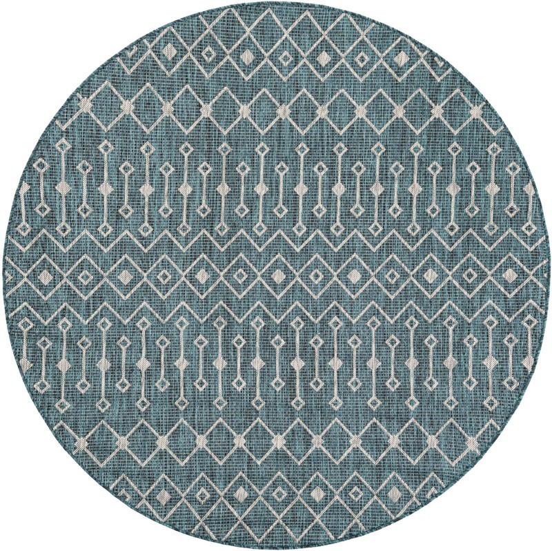 6' x 6' Kearney · Diamond Outdoor Rug, teal