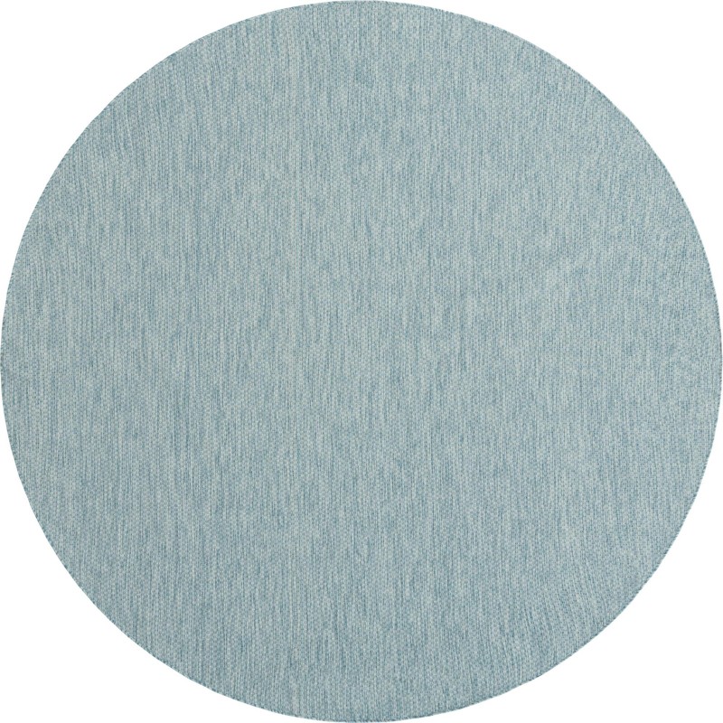13' x 13' Fanshawe · Solid Outdoor Rug, aqua and beige