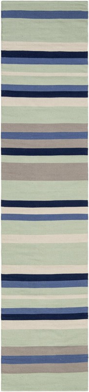 Wortham · Striped rug, aqua blue and gray