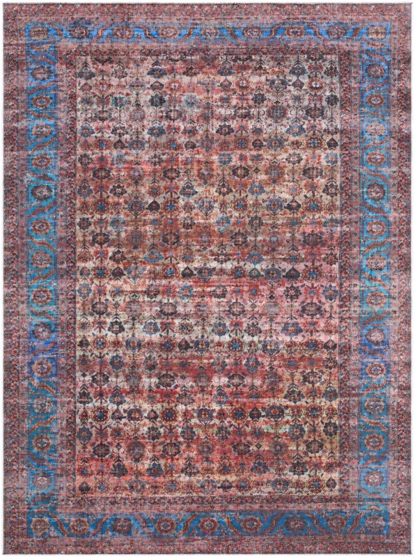 5' 3 x 7' Croft · Persian rug, antique pink and blue