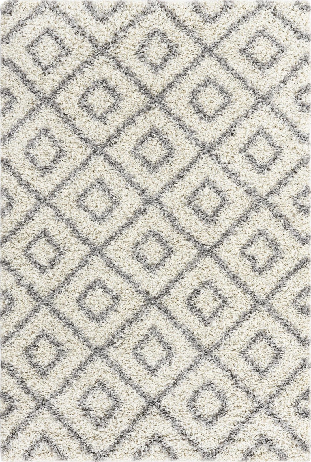 4' x 6' Brock · Diamond Shag Rug, ivory