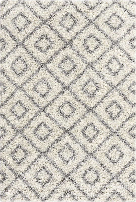 4' x 6' Brock · Diamond Shag Rug, ivory