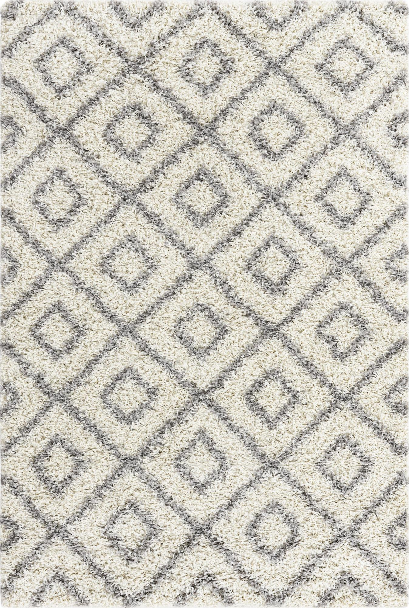 4' x 6' Brock · Diamond Shag Rug, ivory