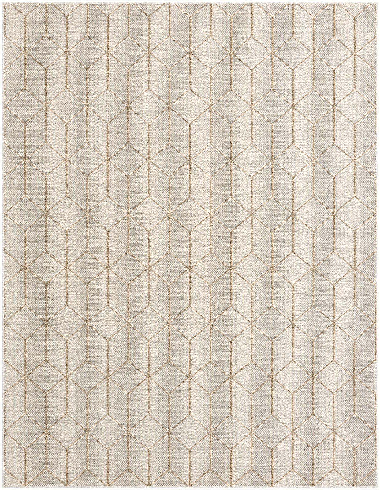 7' 10 x 10' Jasper · Geometric diamond Outdoor Rug, beige and cream