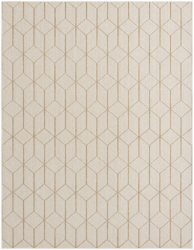 7' 10 x 10' Jasper · Geometric diamond Outdoor Rug, beige and cream