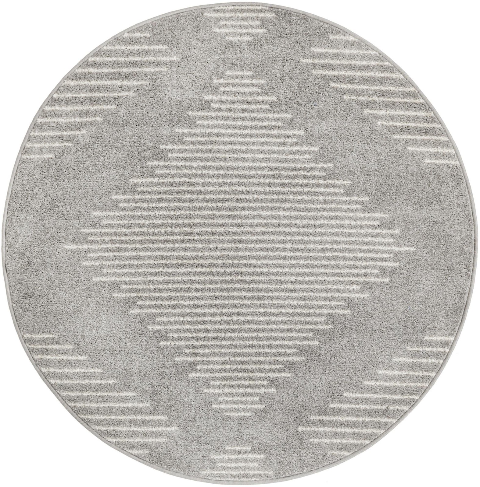 4' x 4' Knox · Geometric diamond rug, gray and ivory