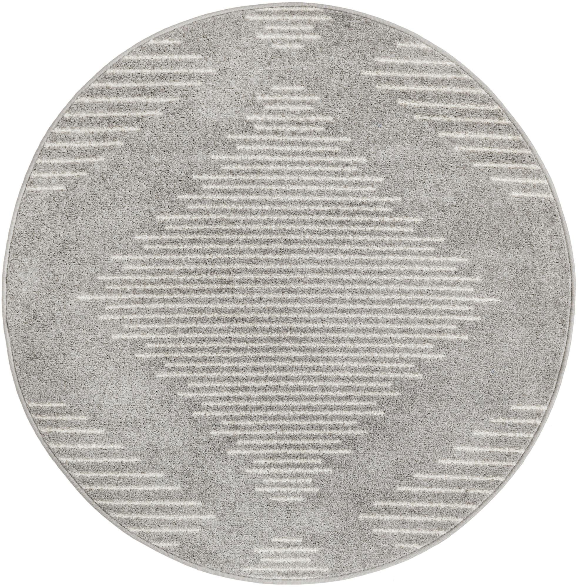 4' x 4' Knox · Geometric diamond rug, gray and ivory