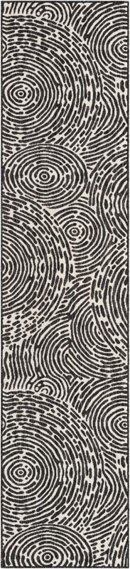 Grafton · Abstract Outdoor Rug, black and white