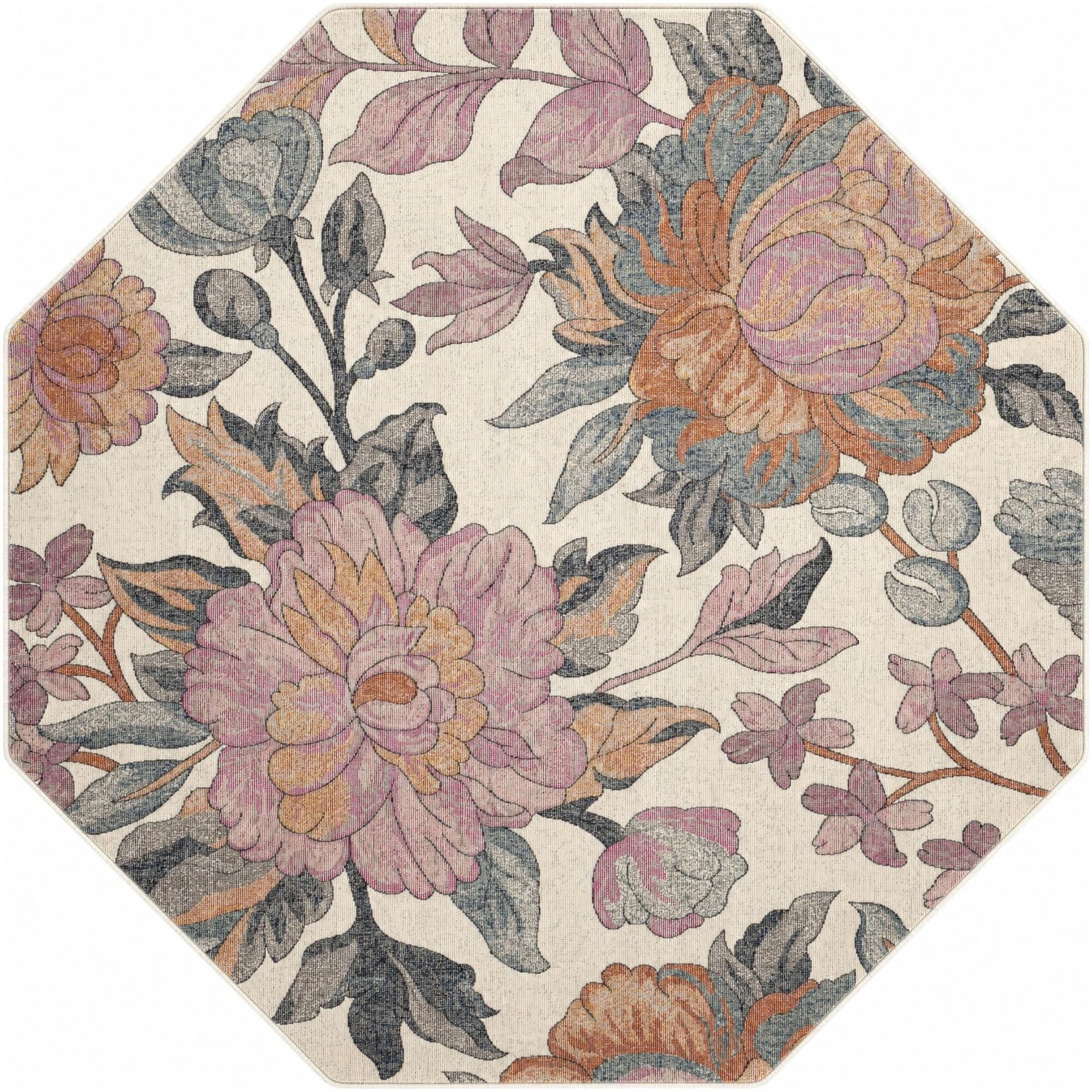 6' x 6' Sandstone · Floral / botanical rug, multi