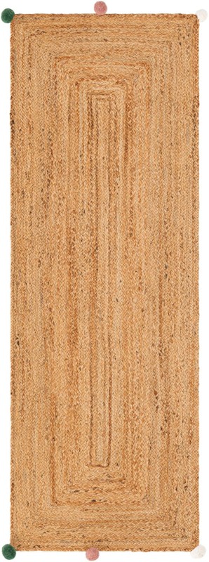 2' x 6' 1 Godwin · Border Wool Braided Jute Rug, multi