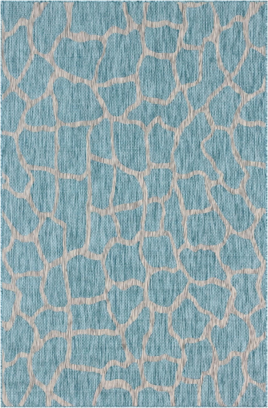 6' x 9' Stillwater · Animal print Outdoor Rug, aqua