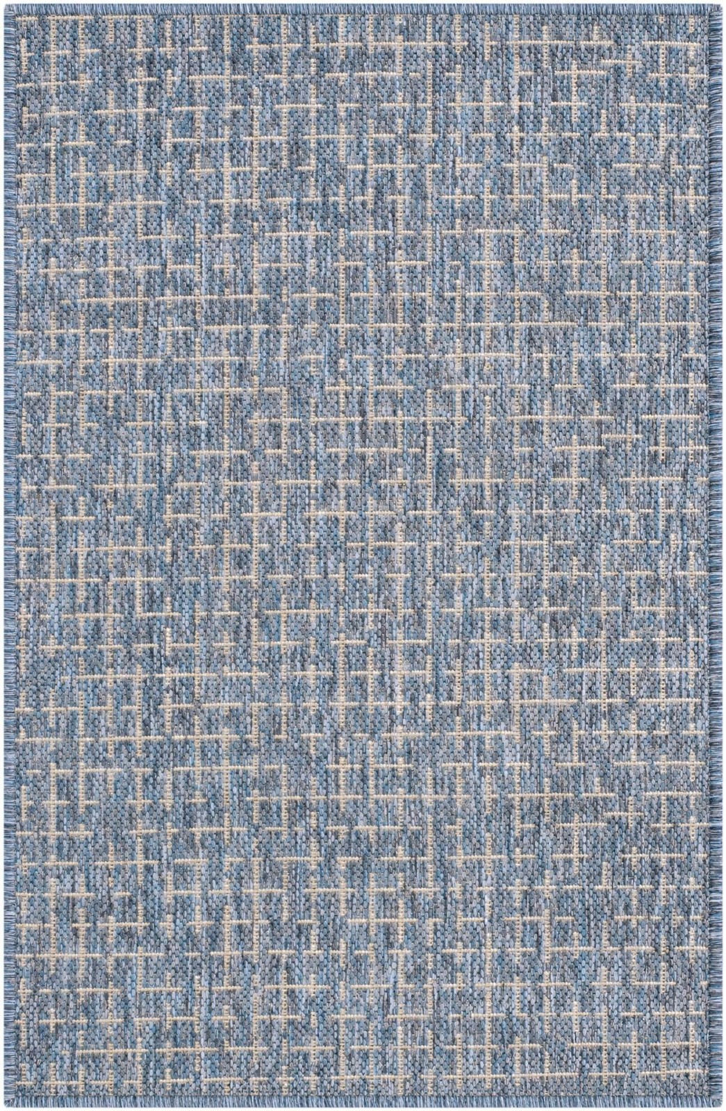 2' x 3' Loam · Checkered Outdoor Rug, navy blue