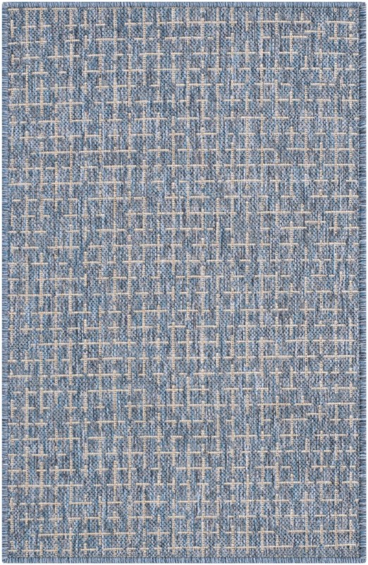 2' x 3' Loam · Checkered Outdoor Rug, navy blue