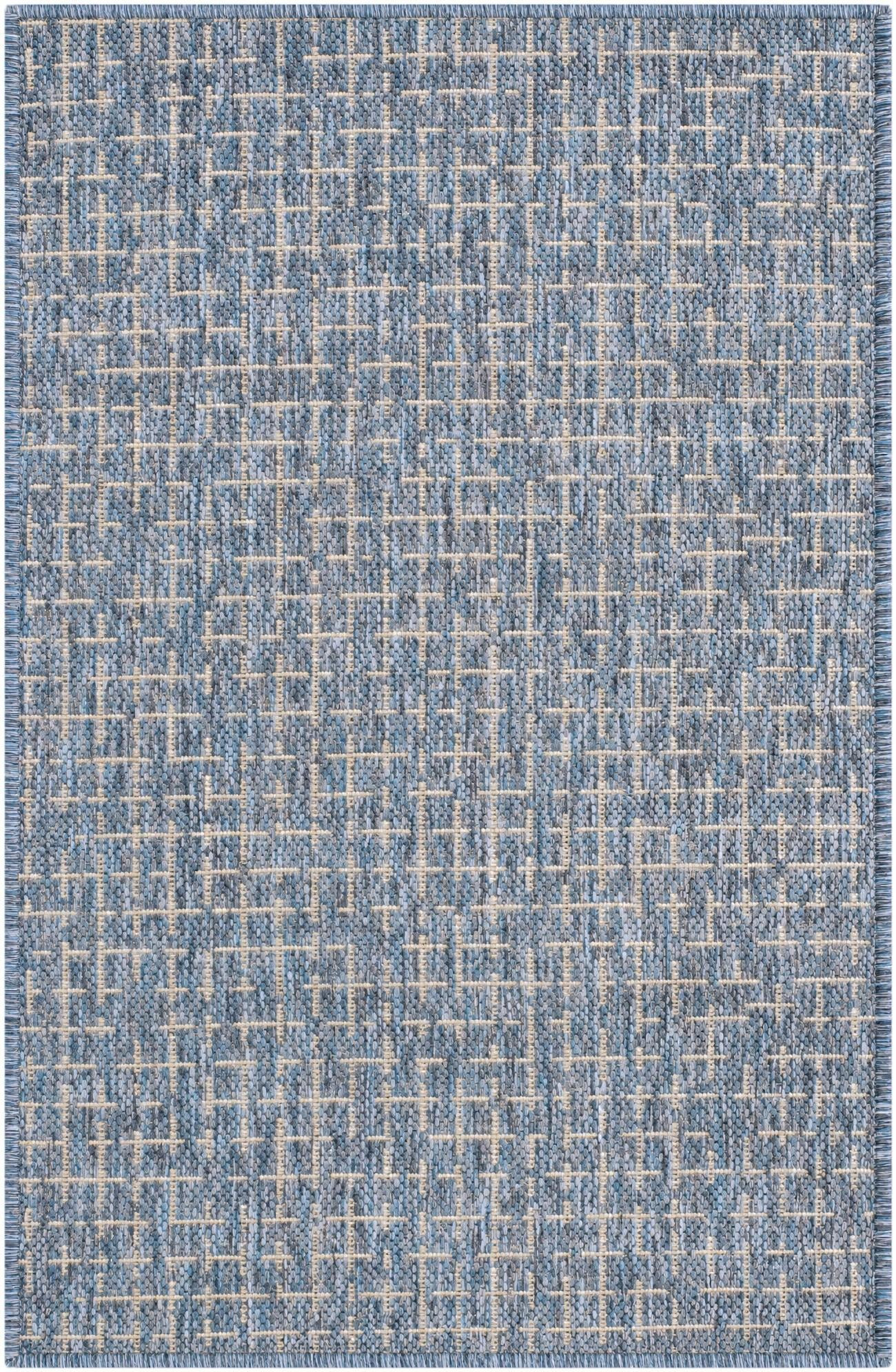 2' x 3' Loam · Checkered Outdoor Rug, navy blue