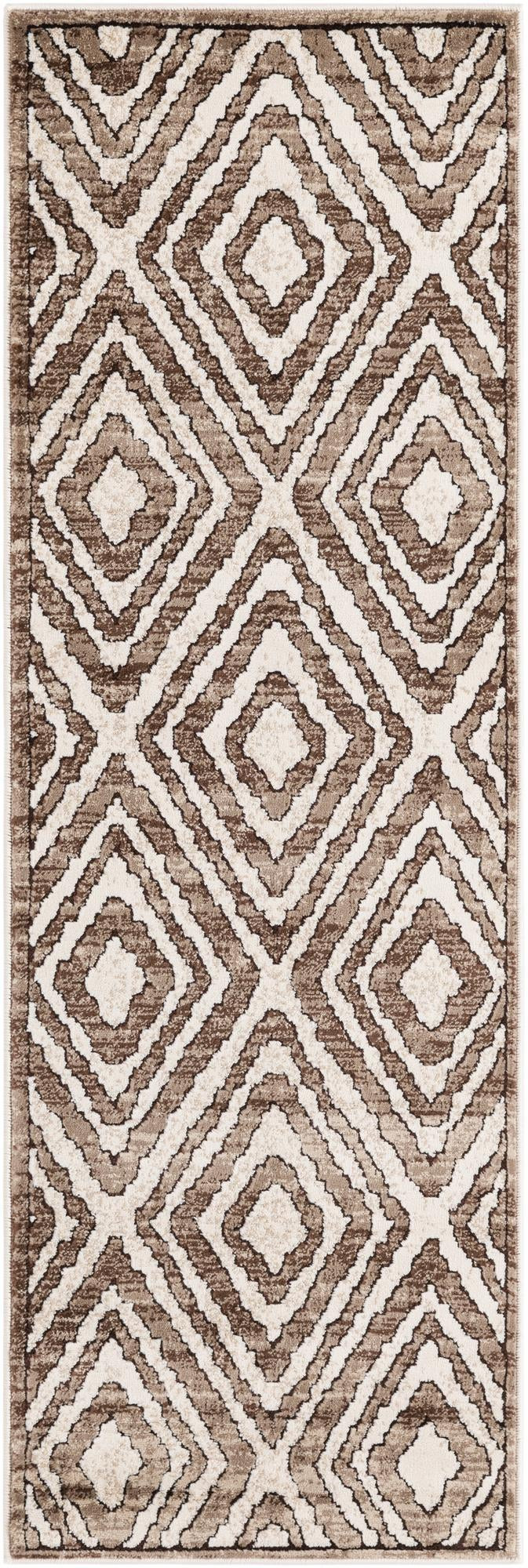 2' x 6' Brattleboro · Diamond rug, chocolate brown