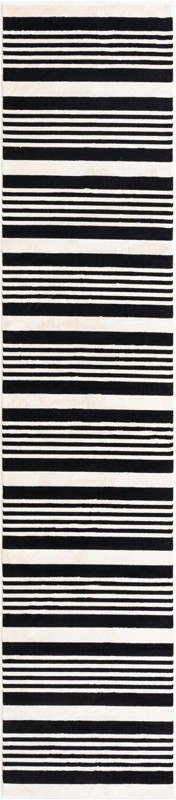 Fern · Lines rug, black and white