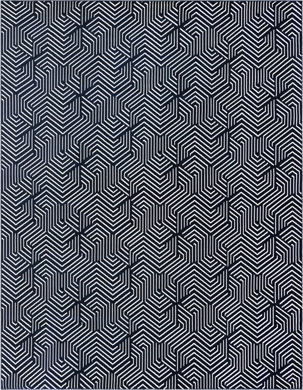Manning · Geometric rug, midnight blue