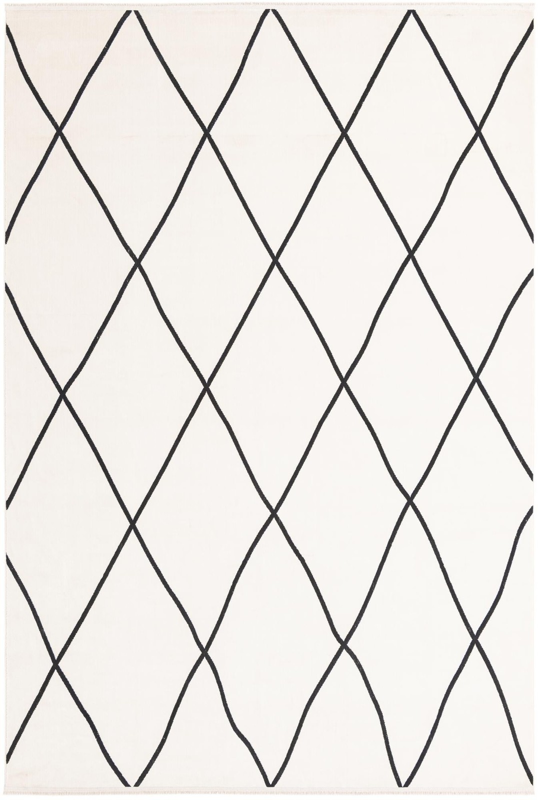 7' 1 x 10' Ledge · Diamond lattice rug, black and white