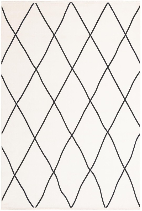 Ledge · Diamond lattice rug, black and white