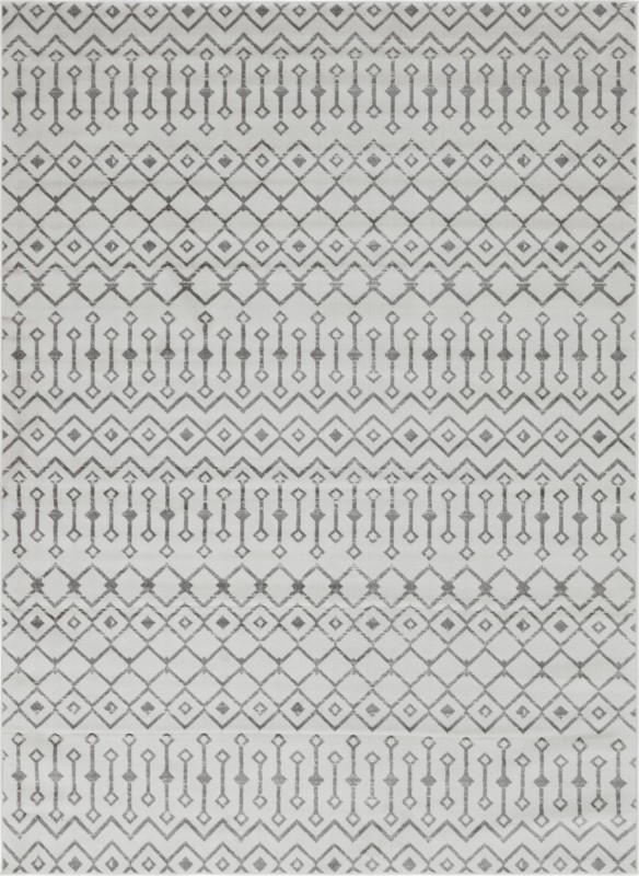 7' 10 x 11' Dudley · Geometric rug, ivory and gray