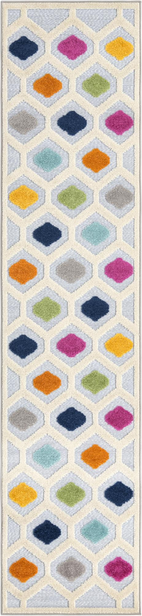 2' x 10' Raleigh · Diamond Outdoor Rug, gray