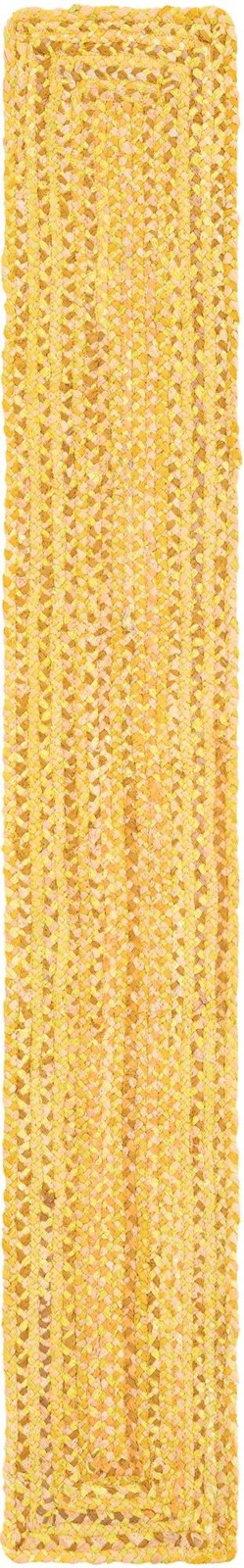 1' 2 x 8' Heywood · Braided Chindi Rug, yellow and orange
