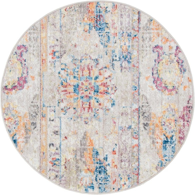3' 3 x 3' 3 Amos · Abstract rug, cream