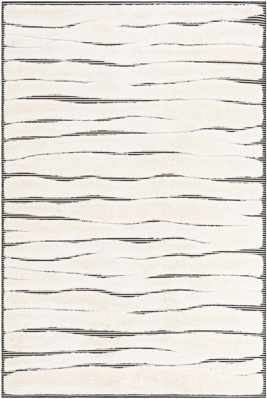 5' 3 x 8' Villiers · Striped rug, ivory and black