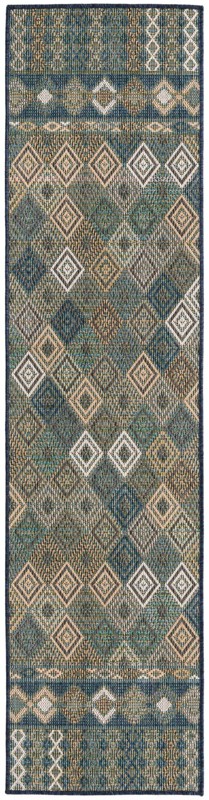 2' x 7' 10 Violet · Border Outdoor Rug, navy