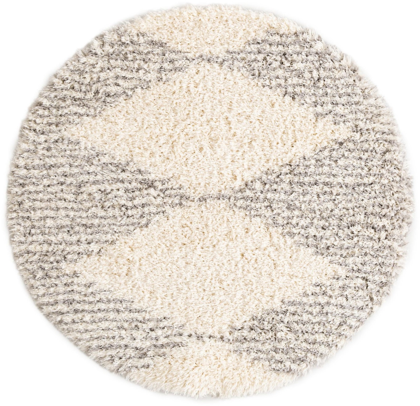 5' x 5' Carlton · Abstract Shag Rug, pearl and gray