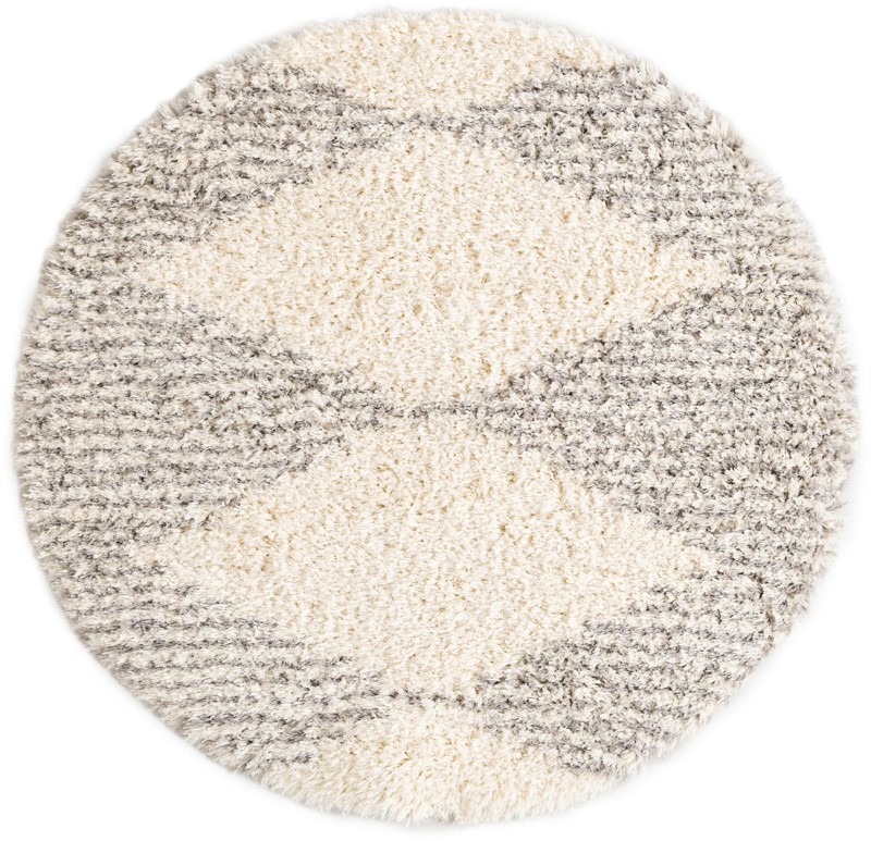 Carlton · Abstract Shag Rug, pearl and gray