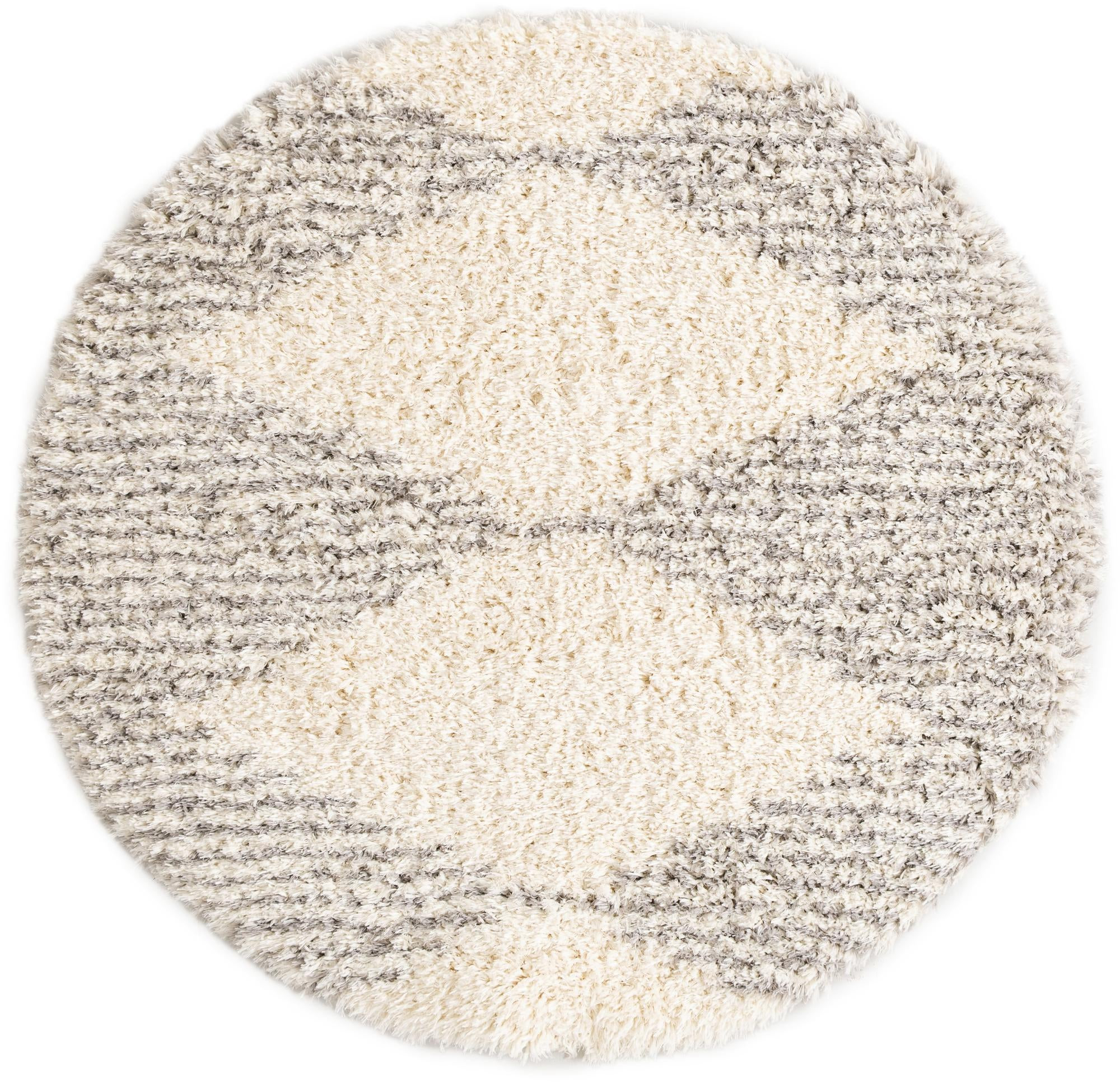 5' x 5' Carlton · Abstract Shag Rug, pearl and gray