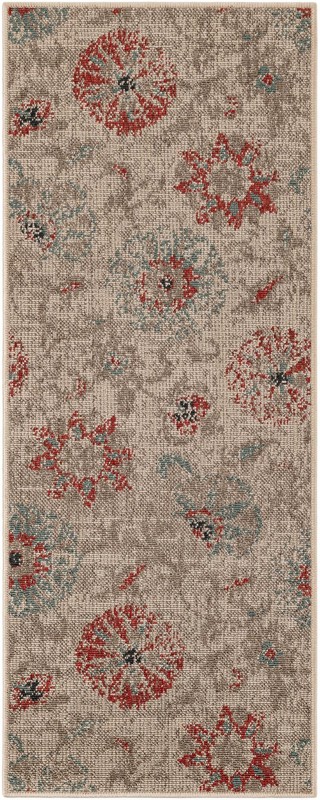 2' x 5' Lofton · Floral / botanical Outdoor Rug, beige