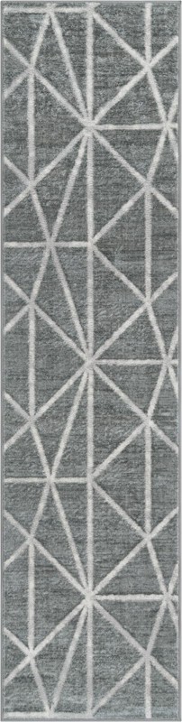2' x 8' Gilman · Geometric rug, grey