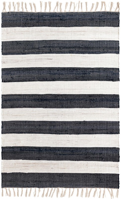 4' 1 x 6' 1 Flagstaff · Striped Chindi Rug, navy