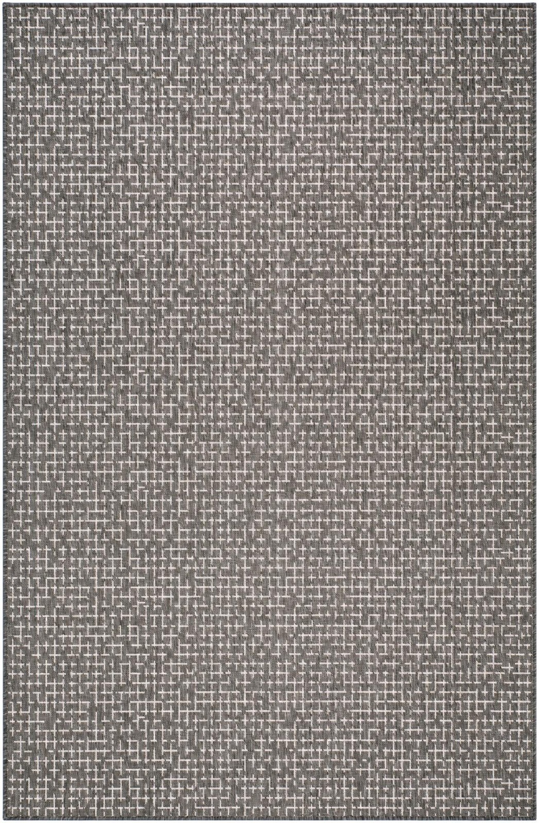 5' 3 x 8' Loam · Checkered Outdoor Rug, charcoal