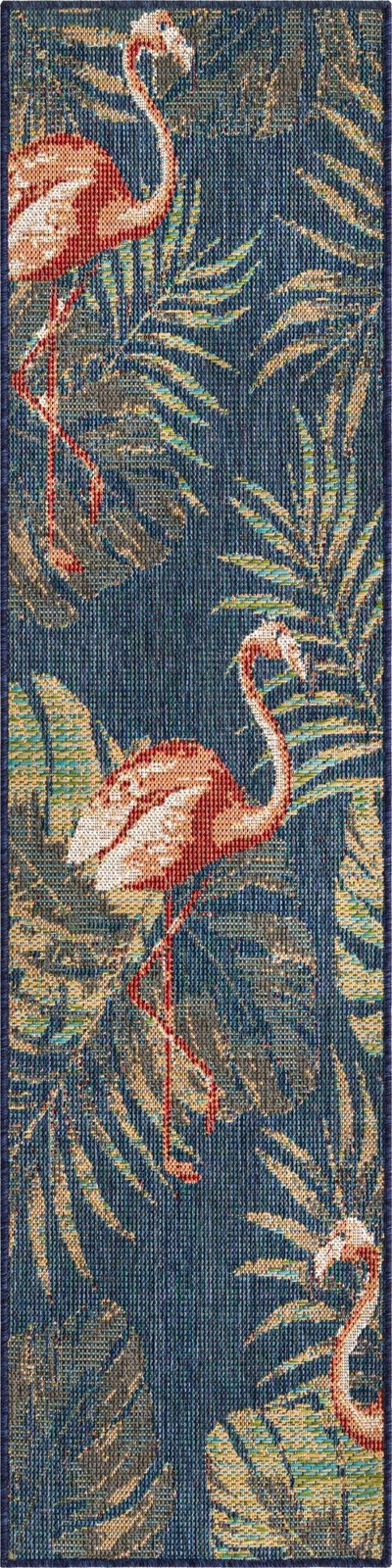 2' x 7' 10 Ridgway · Floral / botanical Outdoor Rug, navy