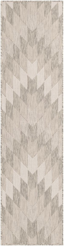 2' x 8' Morrell · Chevron Outdoor Rug, gray