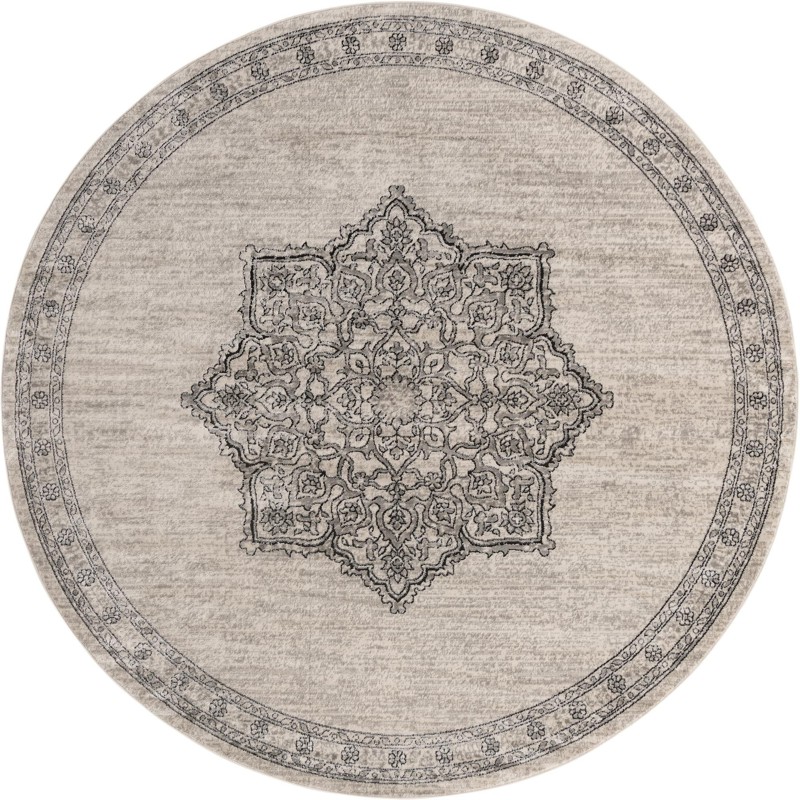 10' x 10' Wade · Medallion rug, ivory and gray