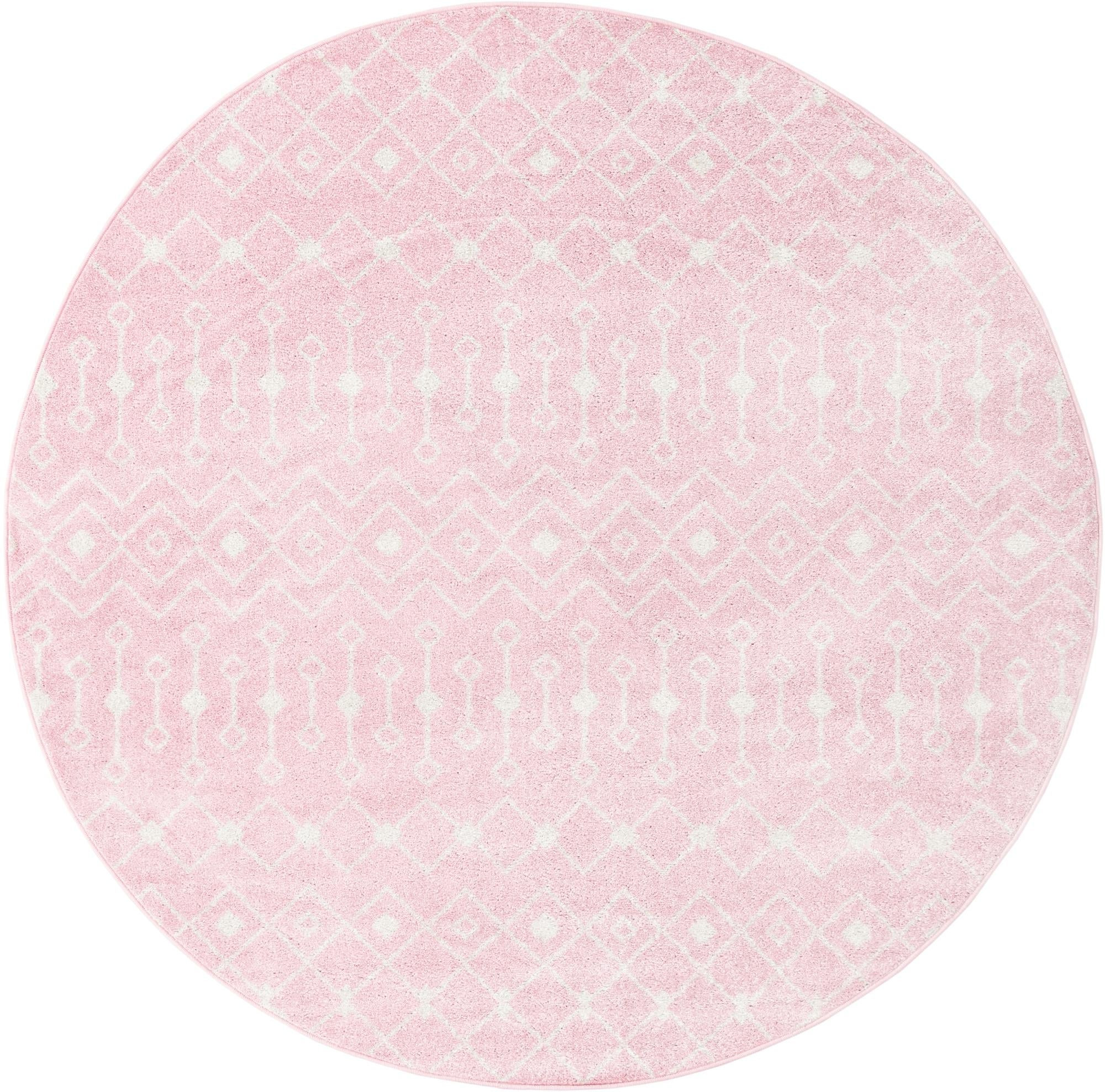 7' 10 x 7' 10 Boswell · Diamond rug, pink