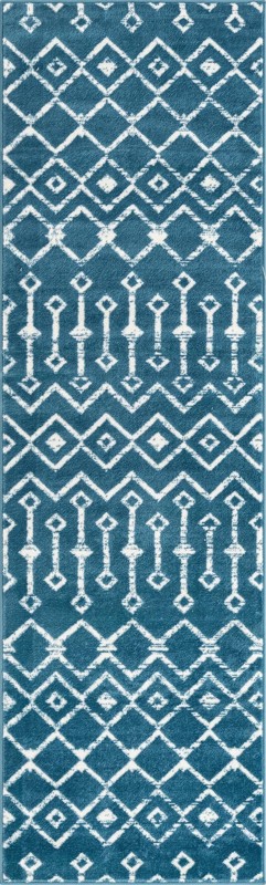 2' 6 x 8' 2 Dudley · Chevron rug, blue